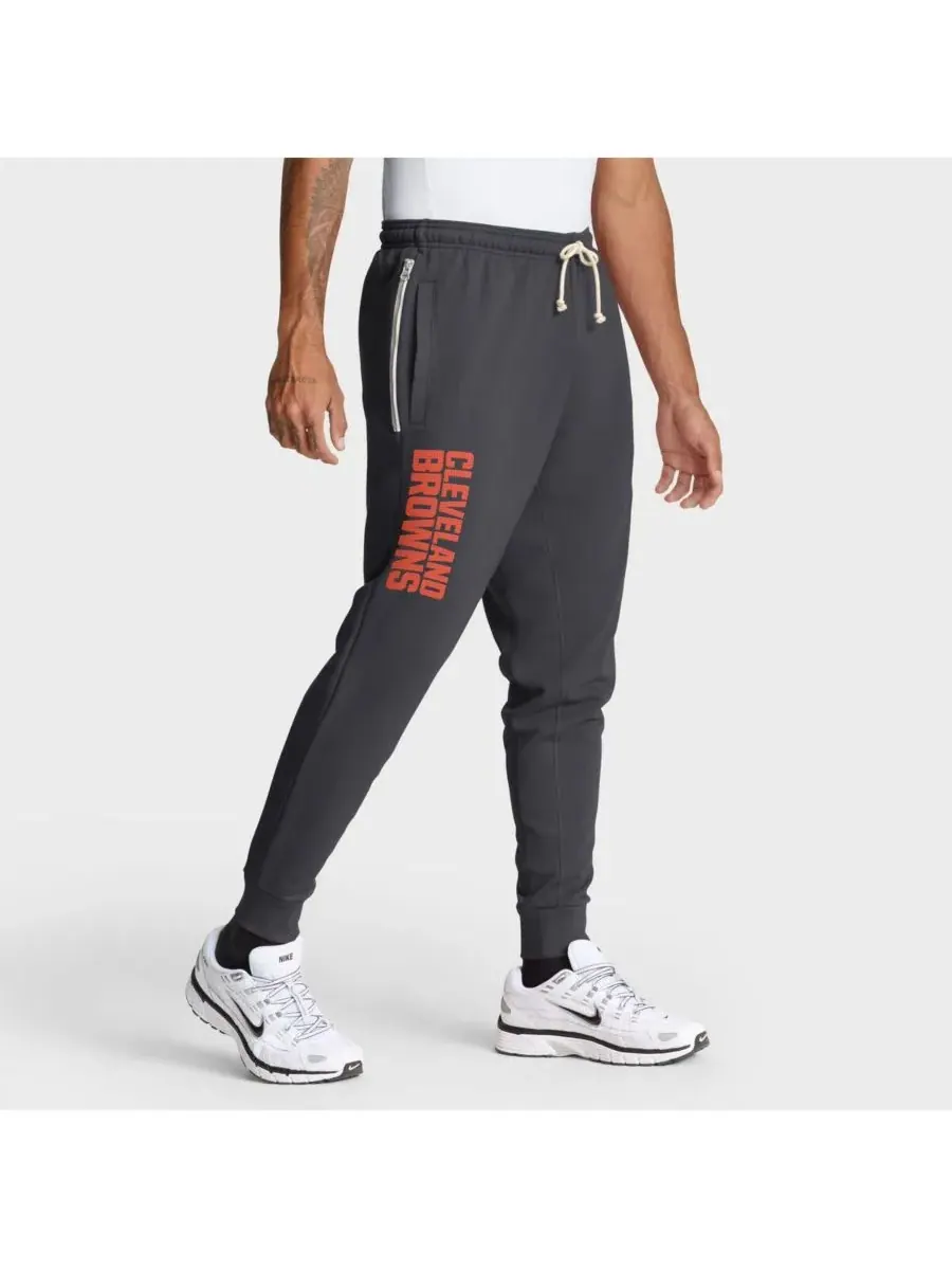 Nike Мужские зауженные брюки антрацитового цвета с символикой команды Cleveland Browns для игры на