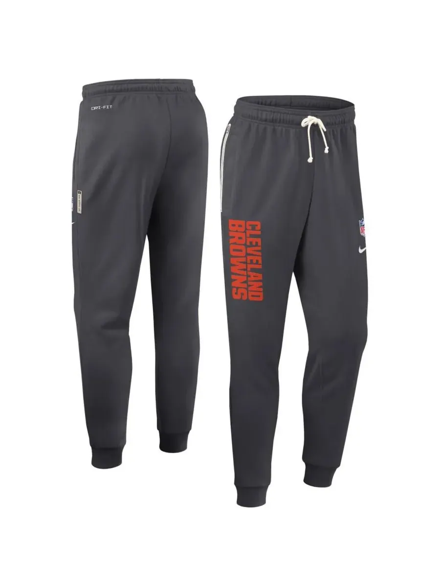 Nike Мужские зауженные брюки антрацитового цвета с символикой команды Cleveland Browns для игры на — изображение 4 из 5
