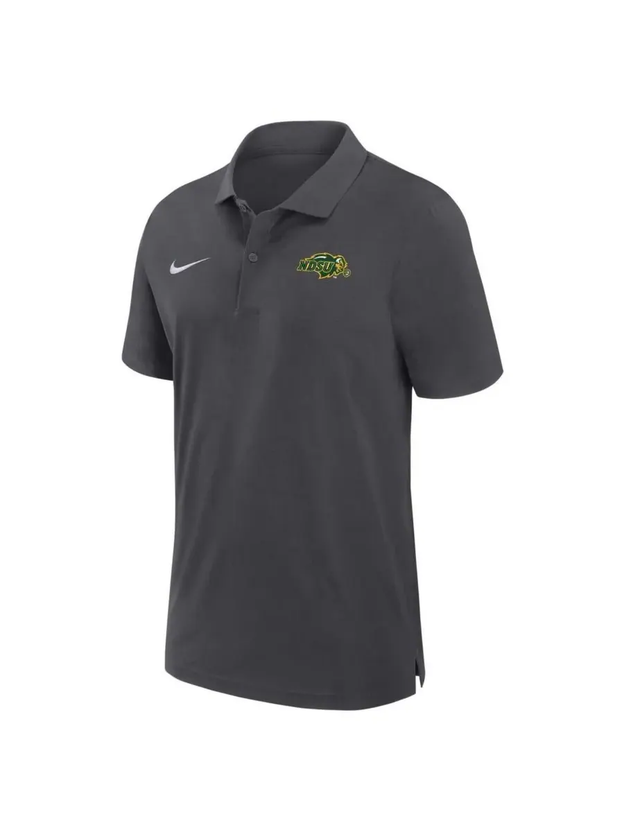 Nike Мужская поло-рубашка Anthracite NDSU Bison 2024 для тренеров и тренеров — изображение 1 из 1, серый