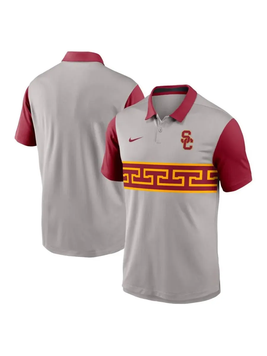 Nike Мужская серая/кардиналовая поло-рубашка USC Trojans Vapor Performance