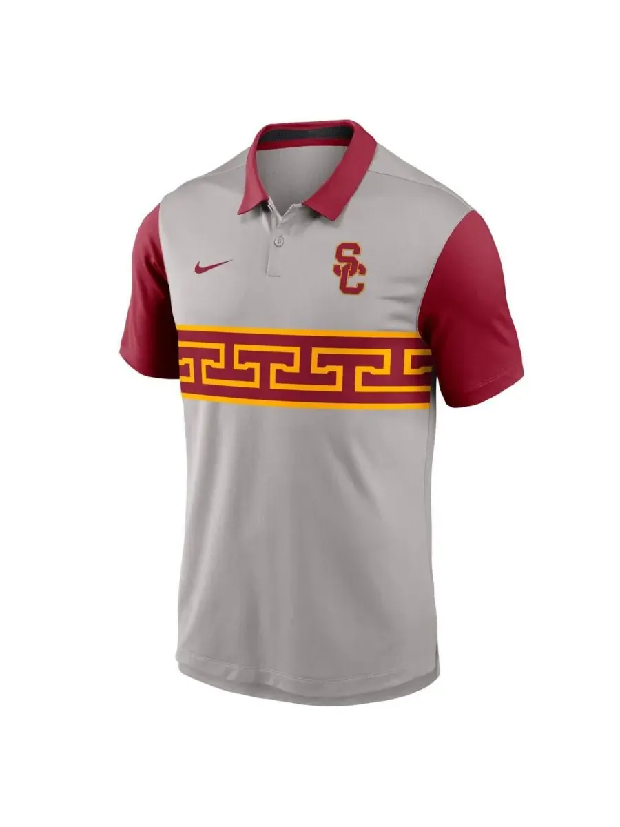 Nike Мужская серая/кардиналовая поло-рубашка USC Trojans Vapor Performance — изображение 2 из 3, серый