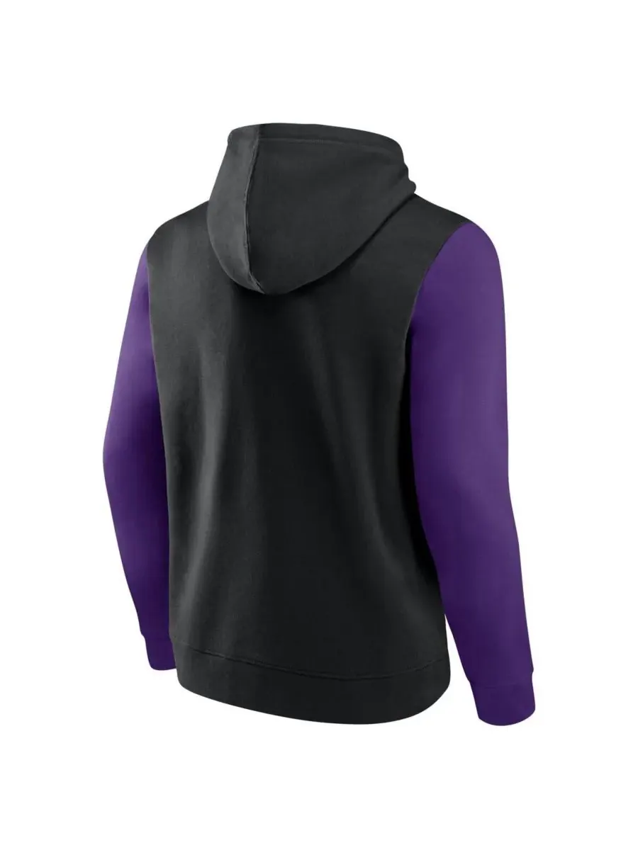 Logo Athletic Мужская черная толстовка с капюшоном Sacramento Kings Outline Colorblock — изображение 3 из 3, черный