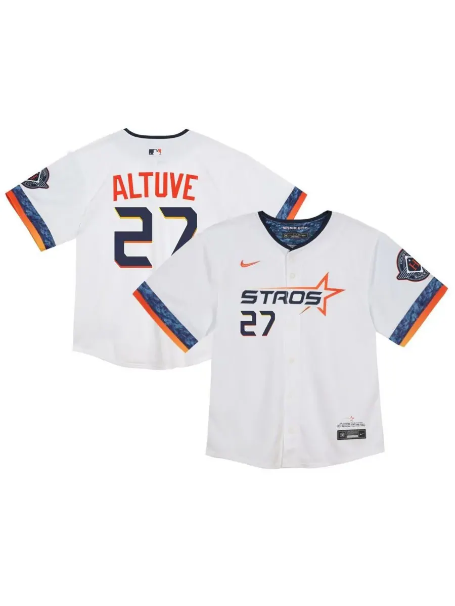 Nike Детская белая футболка Хосе Алтуве с символикой команды Houston Astros 2025 City Connect