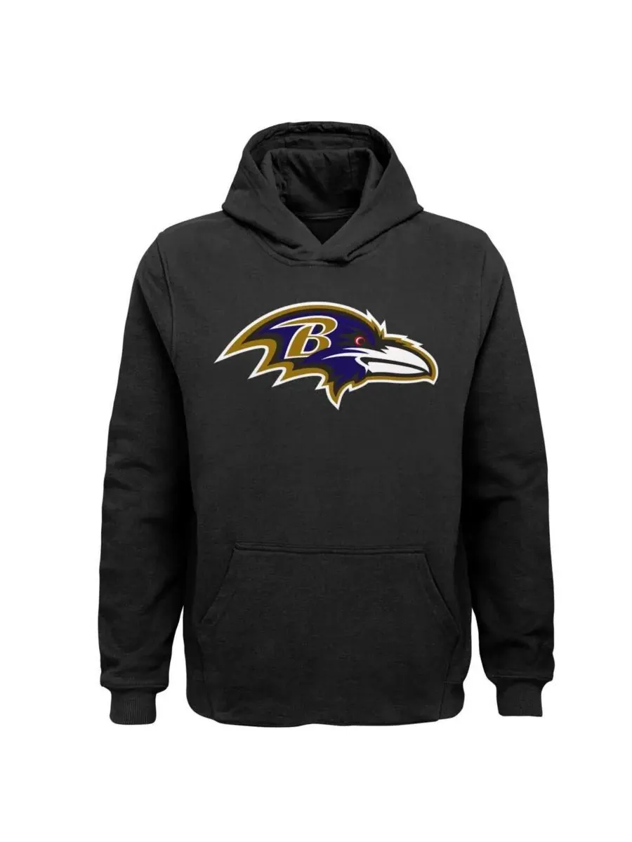 Outerstuff Толстовка с капюшоном Big Boys Black Baltimore Ravens с логотипом команды — изображение 1 из 1, черный