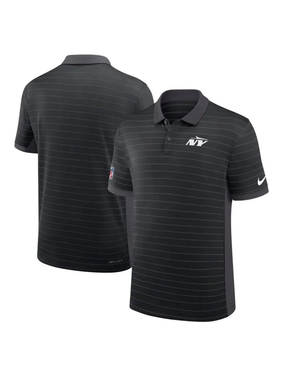 Nike Мужская черная поло-рубашка New York Jets Sideline Victory Stripe Performance — изображение 1 из 3, черный