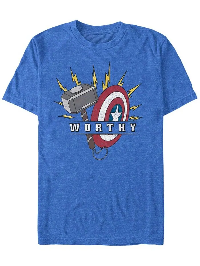 Мужская футболка с коротким рукавом Marvel Avengers Endgame Worthy Hammer and Shield Fifth Sun — изображение 1 из 1