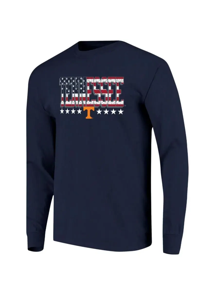 Футболка с длинным рукавом Tall Type Flag Navy Image One — изображение 3 из 3, темно-синий