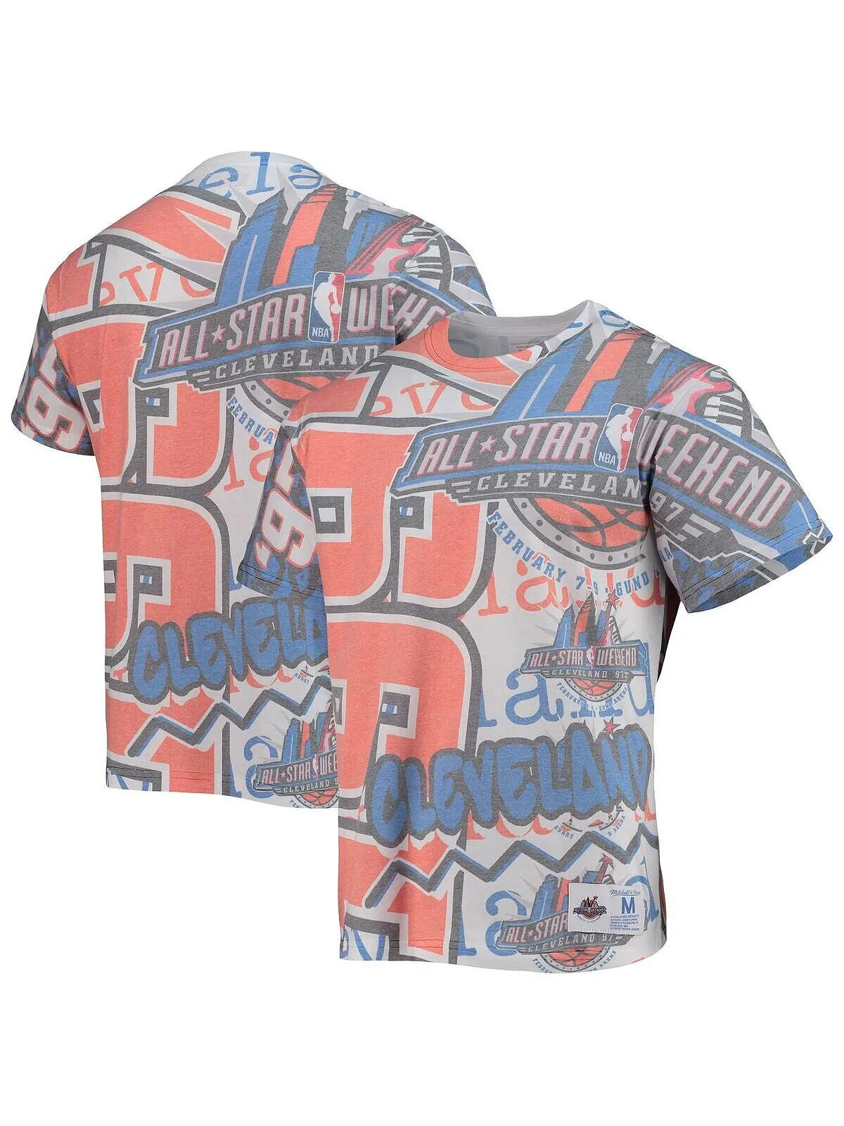 Мужская белая футболка nba all-star game 1997 hardwood classics jumbotron Mitchell & Ness