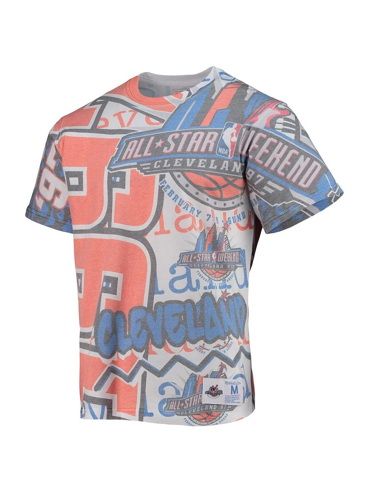 Мужская белая футболка nba all-star game 1997 hardwood classics jumbotron Mitchell & Ness — изображение 2 из 3, белый