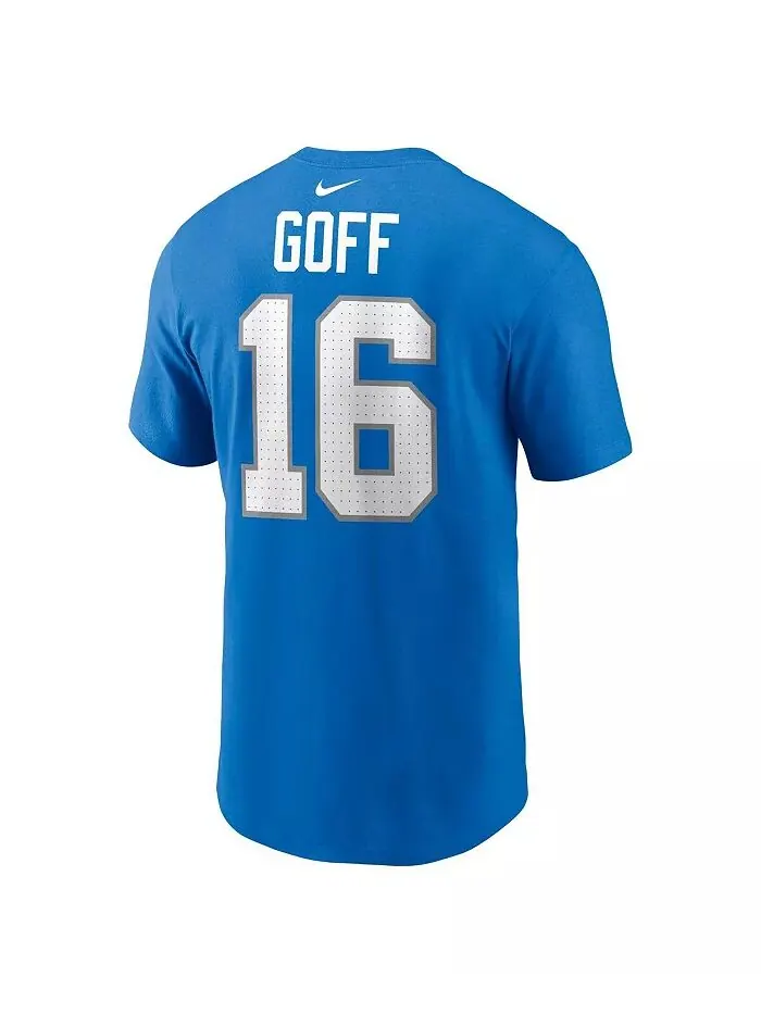 Мужская футболка с именем и номером Jared Goff Blue Detroit Lions Nike — изображение 3 из 3
