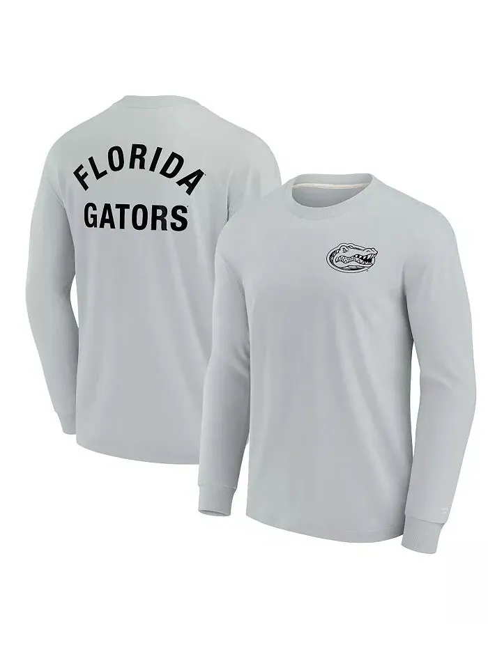 Мужская и женская серая футболка Florida Gators Super Soft с длинным рукавом Fanatics Signature — изображение 1 из 3