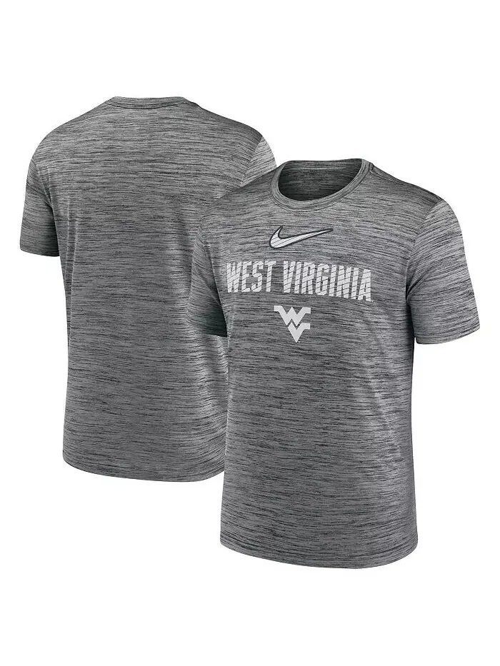 Футболка мужская антрацитовая West Virginia Mountaineers Campus Slant Velocity Performance Nike — изображение 1 из 3