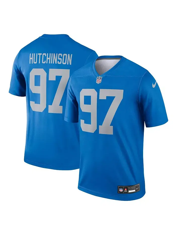 Мужская футболка для тренировок Aidan Hutchinson синяя Detroit Lions Alternate Legend Player — изображение 1 из 3