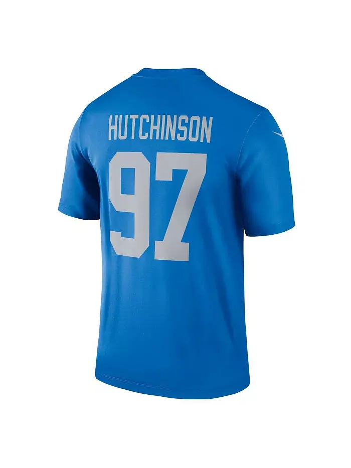 Мужская футболка для тренировок Aidan Hutchinson синяя Detroit Lions Alternate Legend Player — изображение 2 из 3