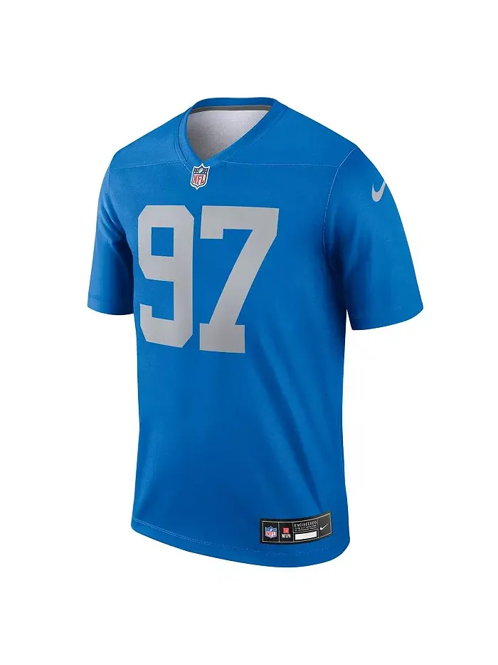 Мужская футболка для тренировок Aidan Hutchinson синяя Detroit Lions Alternate Legend Player — изображение 3 из 3