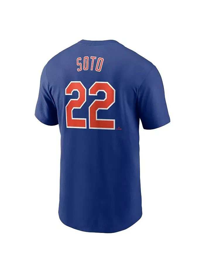 Мужская футболка Juan Soto Royal New York Mets Fuse с именем и номером Nike — изображение 2 из 3