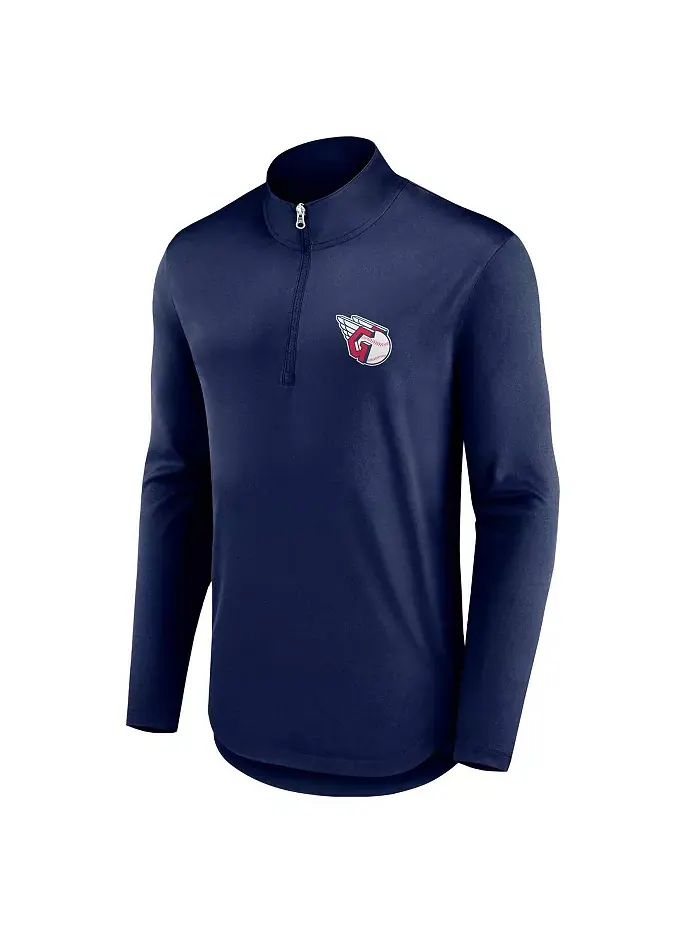 Толстовка Men's Navy Cleveland Guardians Quarterback Quarter-Zip Top Fanatics — изображение 3 из 3