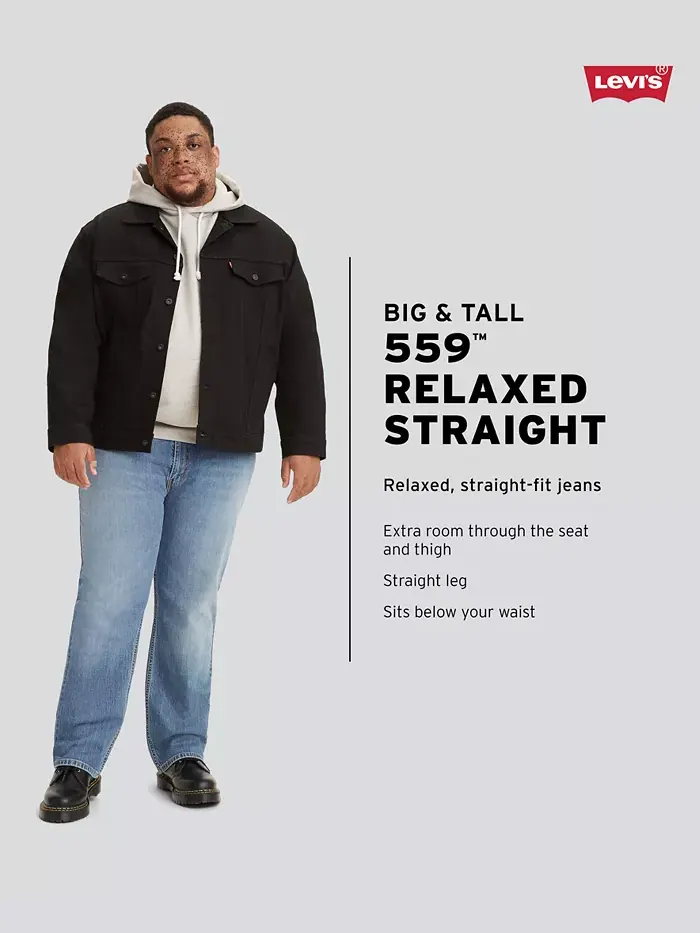 Мужские джинсы Big & Tall 559 Relaxed Straight Fit Levi's — изображение 5 из 6