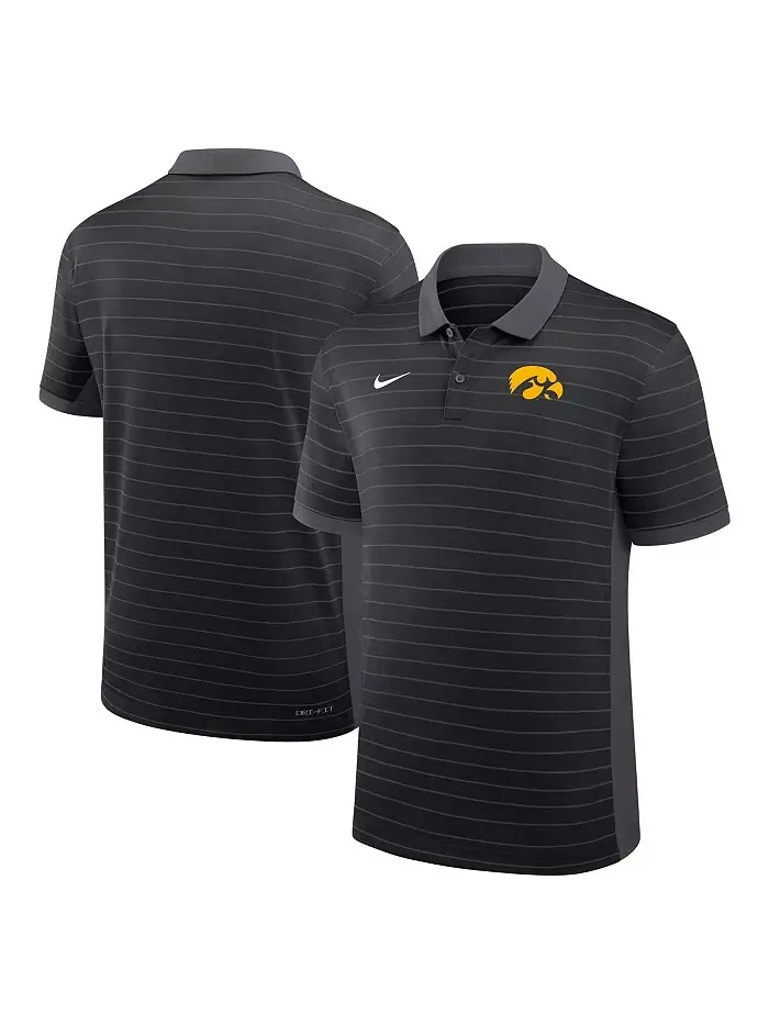 Мужская черная футболка-поло Iowa Hawkeyes 2025 Early Season Coaches Sideline Victory Stripe — изображение 1 из 3