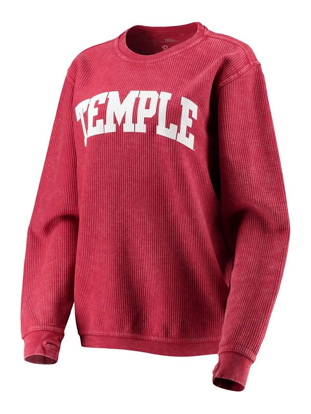 Женский базовый пуловер с принтом Crimson Temple Owls, удобный шнур в винтажном стиле, базовый — изображение 2 из 3, красный
