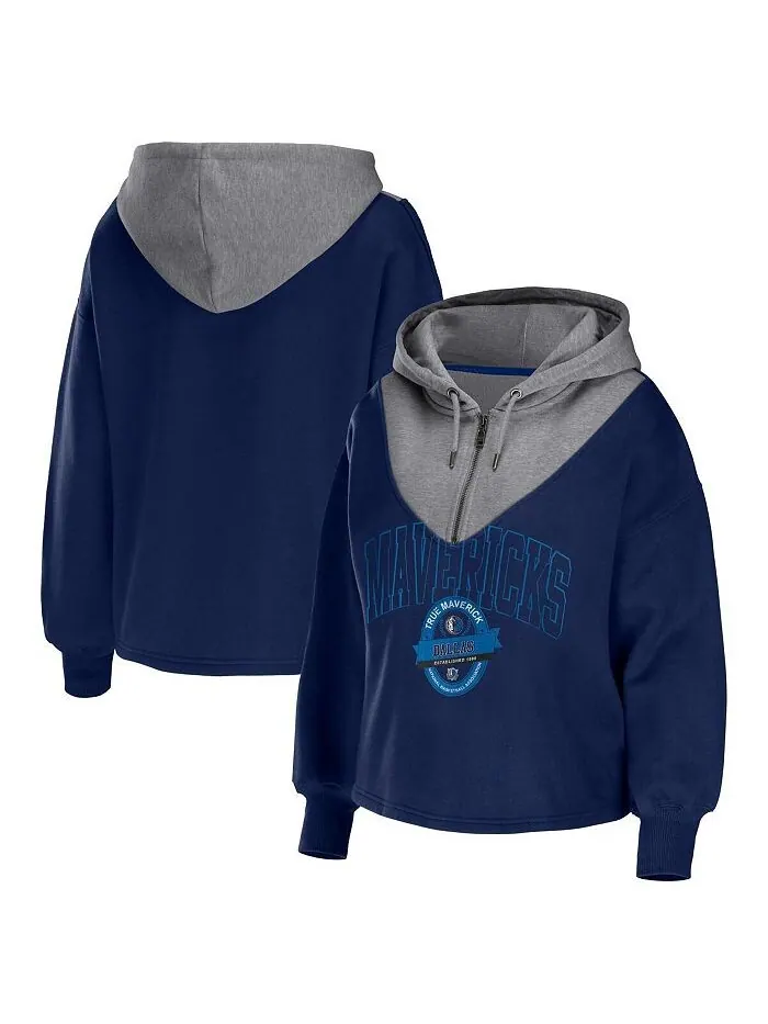 Женская темно-синяя куртка с капюшоном на молнии Dallas Mavericks WEAR by Erin Andrews
