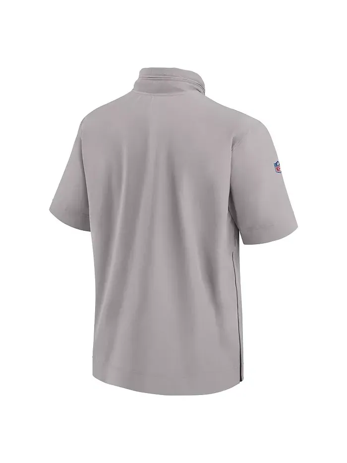 Мужская серая худи-полузип с коротким рукавом Miami Dolphins 2024 Sideline Coach Nike — изображение 2 из 3