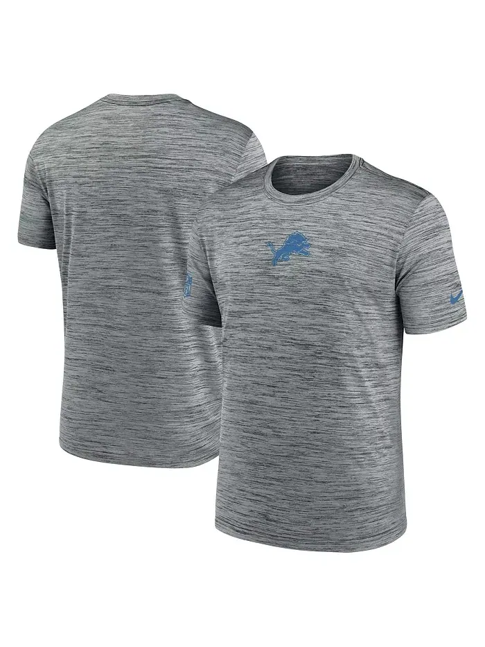 Мужская серая футболка Detroit Lions Big Tall Sideline Velocity Performance Nike — изображение 1 из 3