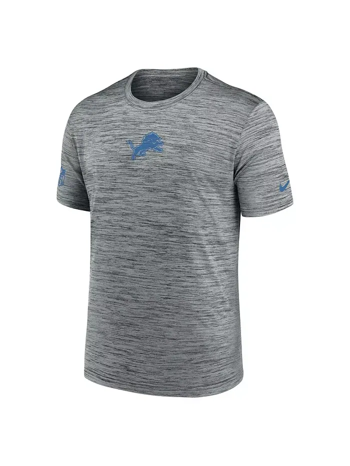 Мужская серая футболка Detroit Lions Big Tall Sideline Velocity Performance Nike — изображение 2 из 3