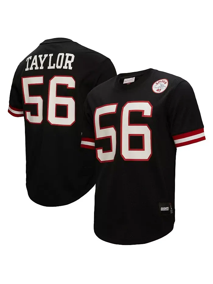 Мужская футболка с сетчатыми вставками Lawrence Taylor New York Giants Big and Tall с именем и