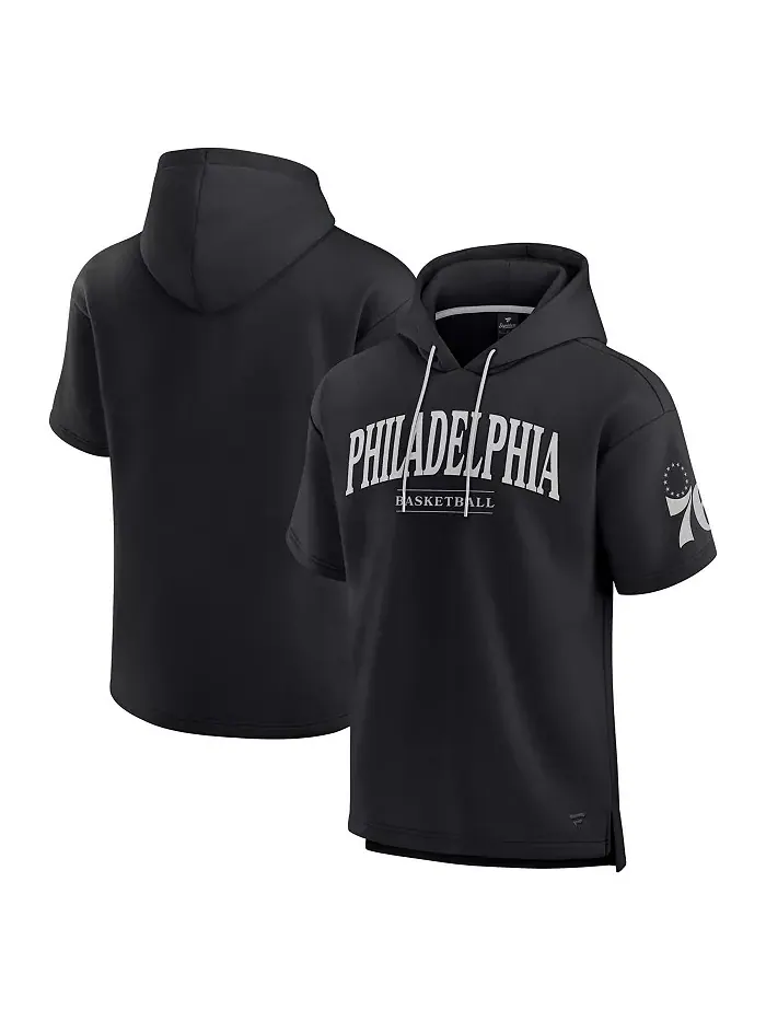 Мужская черная толстовка Philadelphia 76ers Elements Ready с короткими рукавами Fanatics — изображение 1 из 3