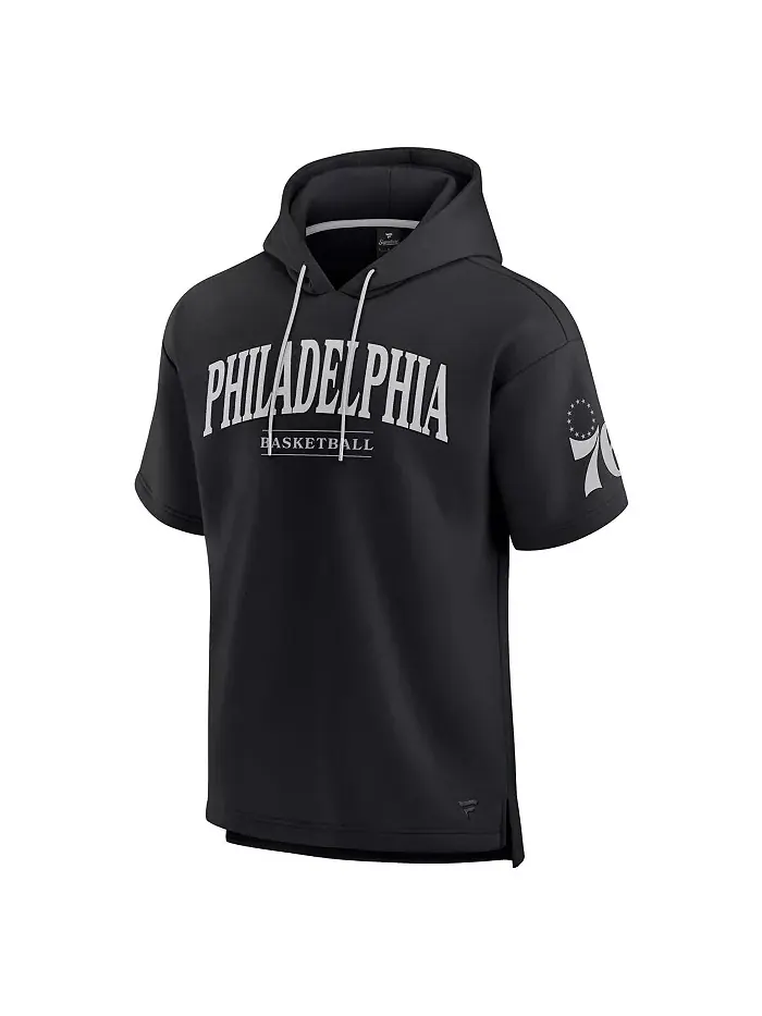 Мужская черная толстовка Philadelphia 76ers Elements Ready с короткими рукавами Fanatics — изображение 2 из 3