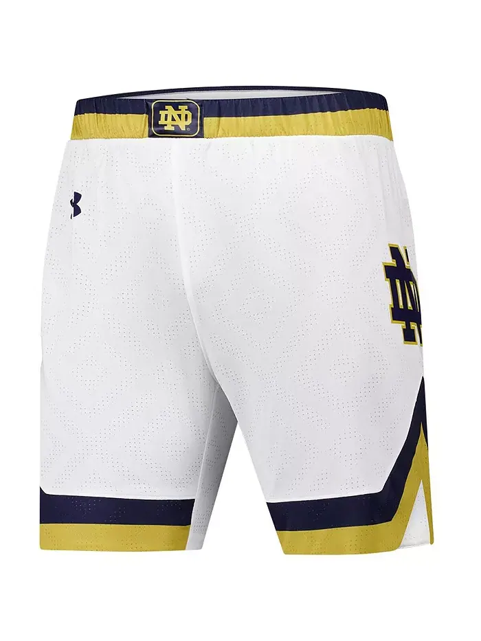 Мужские белые баскетбольные шорты Notre Dame Fighting Irish (реплика) Under Armour — изображение 3 из 3