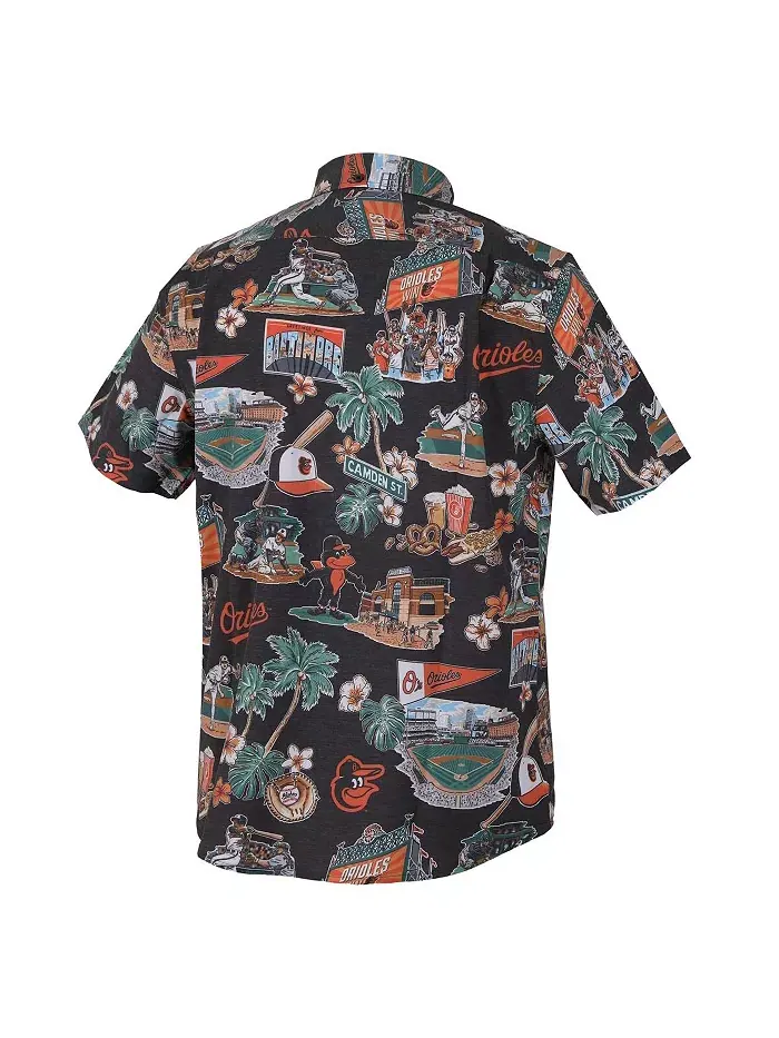 Мужская черная рубашка Baltimore Orioles Scenic Tri-Blend на пуговицах Reyn Spooner — изображение 3 из 3