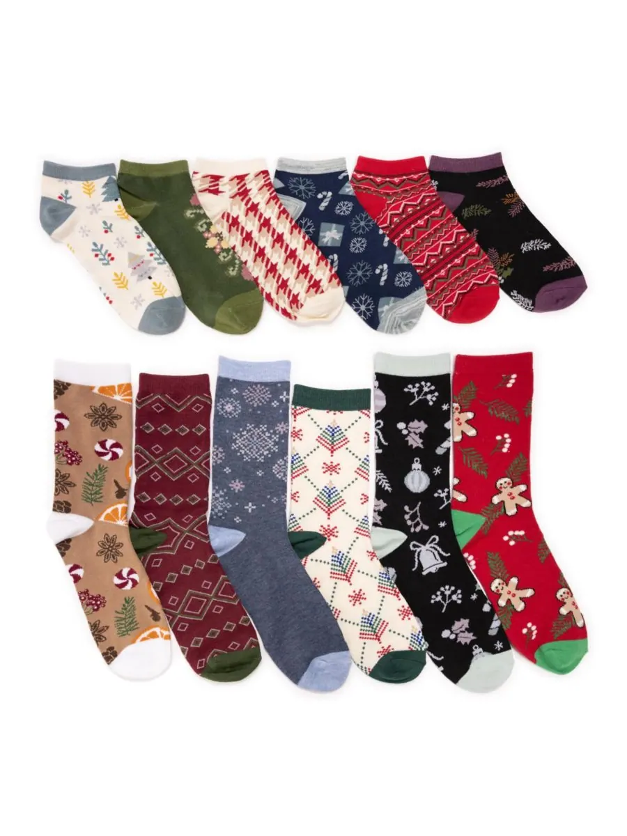 Женские носки 12 дней Рождества MUK LUKS, Holiday dark