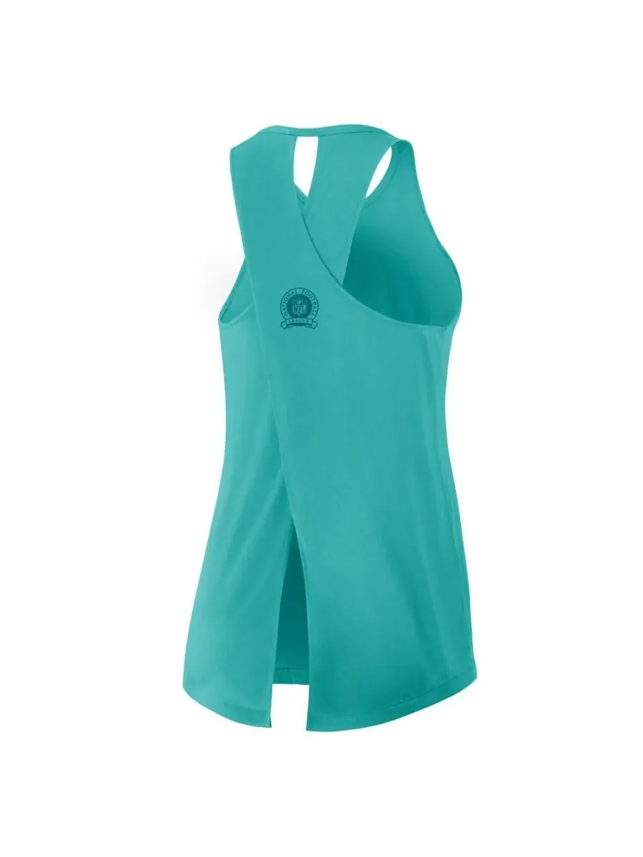 Женская майка Aqua Miami Dolphins Glory Crisscross Performance Tank Top Nike — изображение 4 из 5, голубой