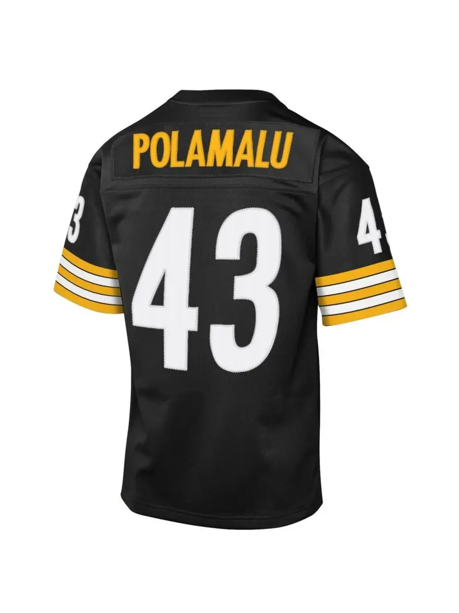 Mitchell & Ness Детская футболка Big Boys and Girls Troy Polamalu Black Pittsburgh Steelers 2005 — изображение 3 из 3, черный