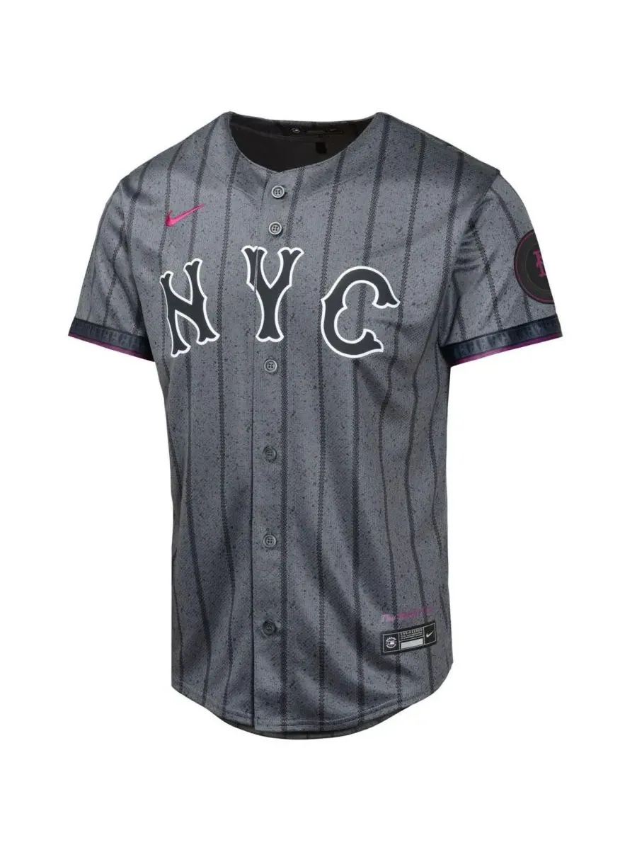 Outerstuff Детская футболка Nike Francisco Lindor Graphite New York Mets 2024 City Connect Limited — изображение 2 из 3