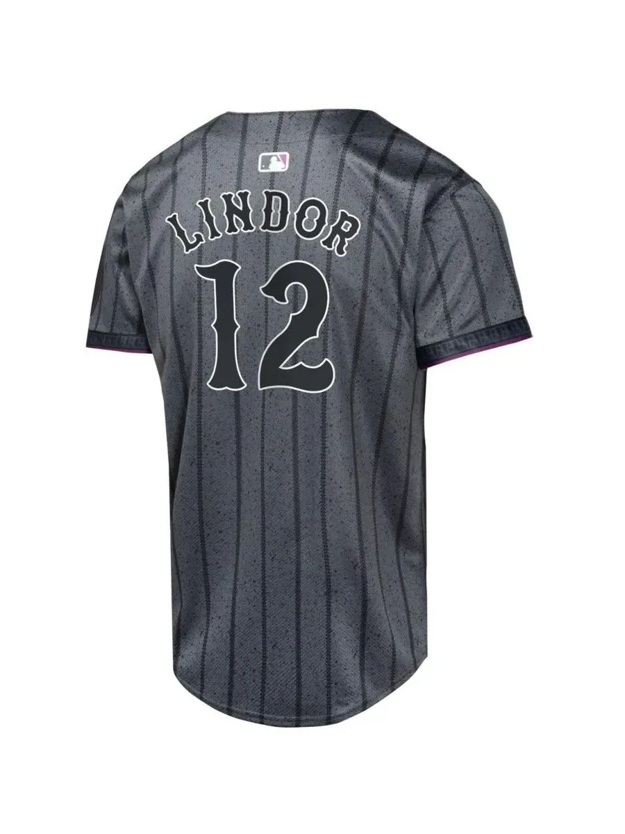 Outerstuff Детская футболка Nike Francisco Lindor Graphite New York Mets 2024 City Connect Limited — изображение 3 из 3