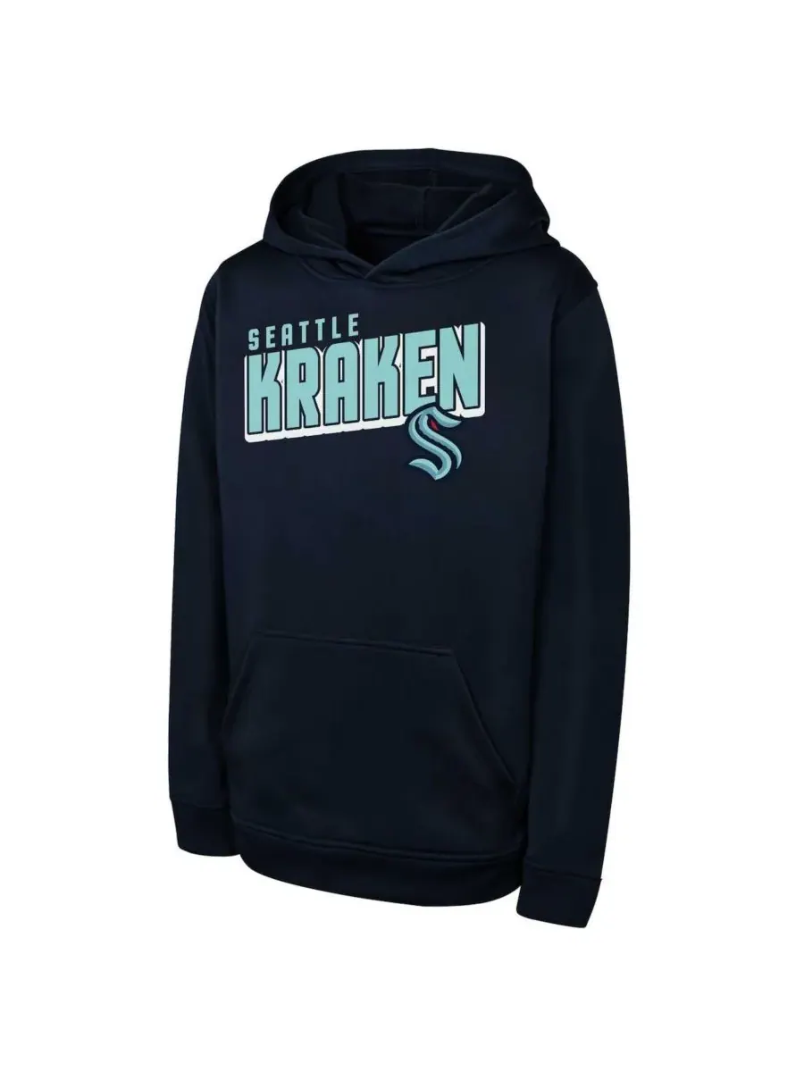 Outerstuff Толстовка Big Boys and Girls Deep Sea Blue Seattle Kraken Cyber Punk Performance Hoodie