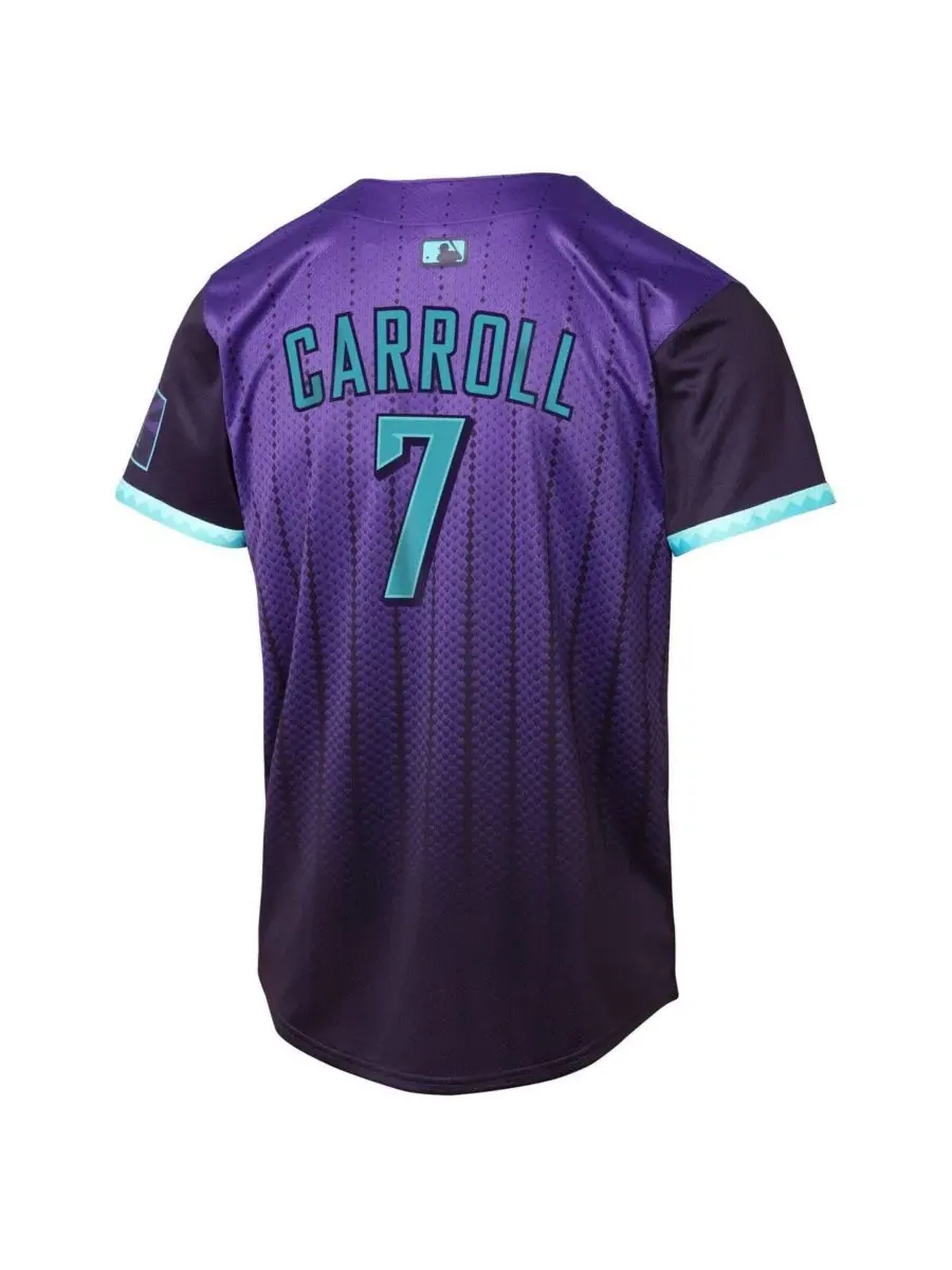Детская футболка Корбина Кэрролла фиолетового цвета с символикой Arizona Diamondbacks, выпущенная — изображение 2 из 3