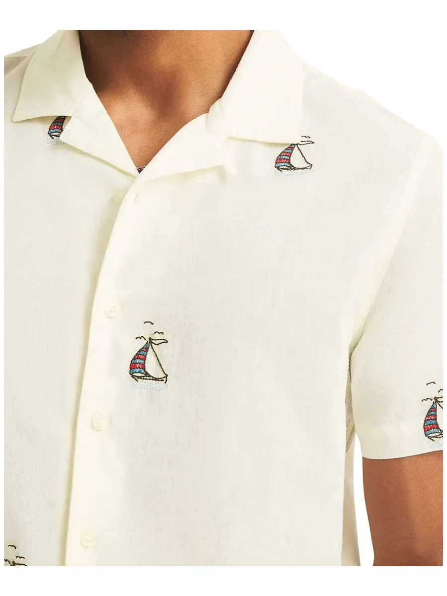 Мужская рубашка с коротким рукавом и воротником-кэмп Nautica, Sugarswizz — изображение 3 из 4