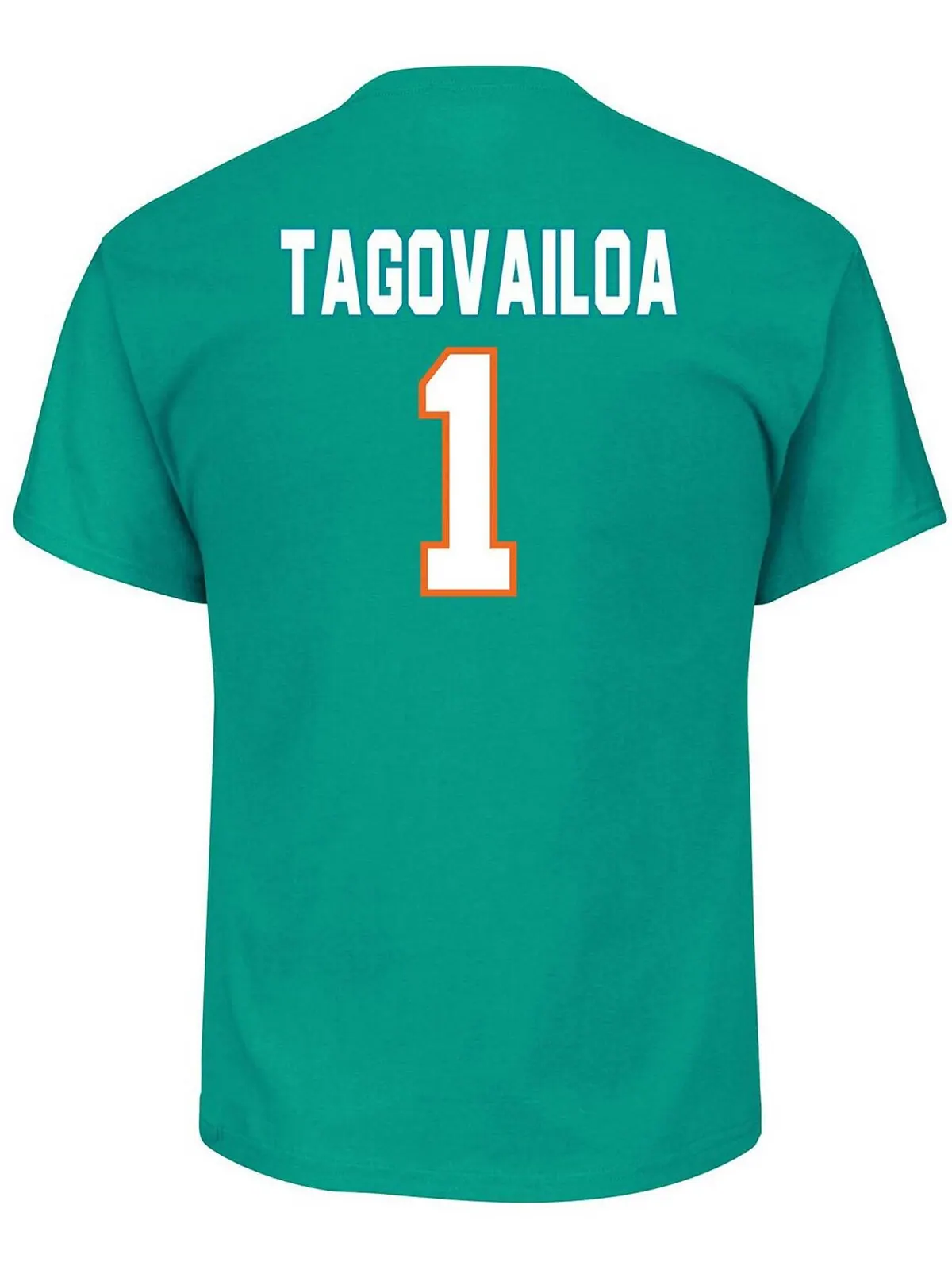 Мужская футболка Big and Tall Tua Tagovailoa Aqua Miami Dolphins, имеющая право на получение — изображение 2 из 3, голубой