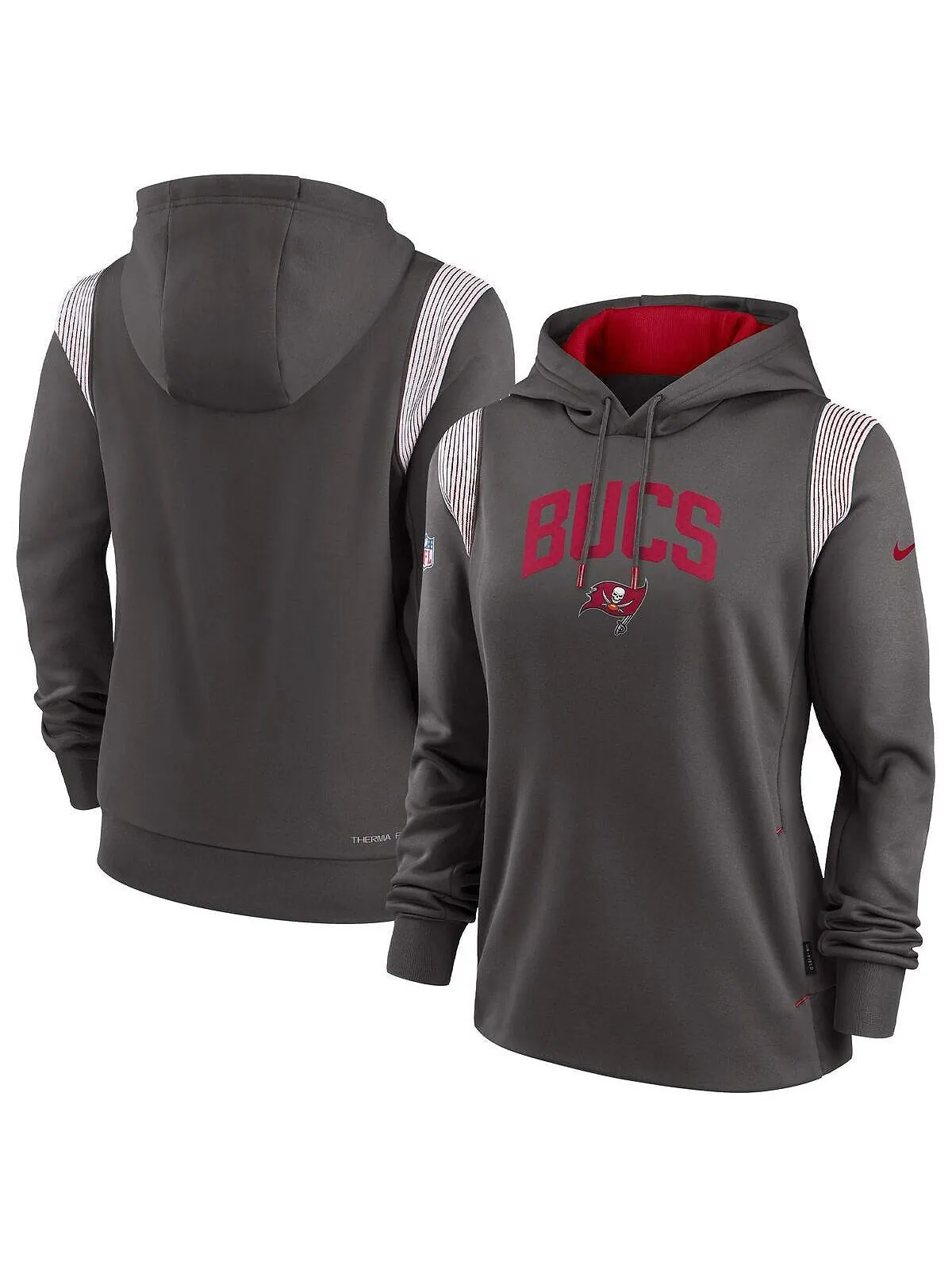 Женская толстовка с капюшоном pewter tampa bay buccaneers sideline stack performance Nike