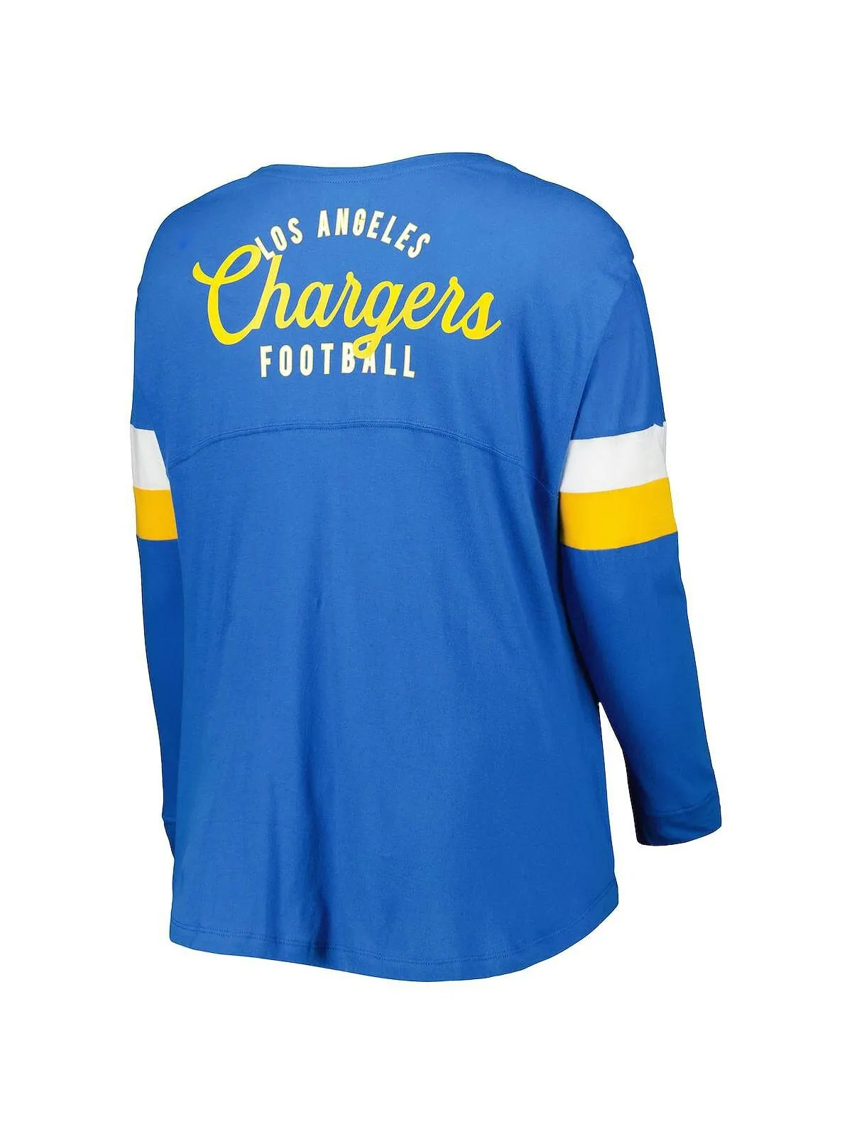Женская пудрово-синяя футболка Los Angeles Chargers размера плюс спортивная университетская на — изображение 2 из 3, синий