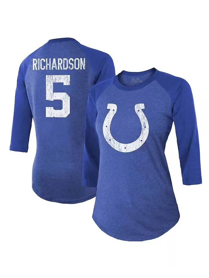 Женские нитки Anthony Richardson Royal Indianapolis Colts Имя и номер игрока Облегающая футболка