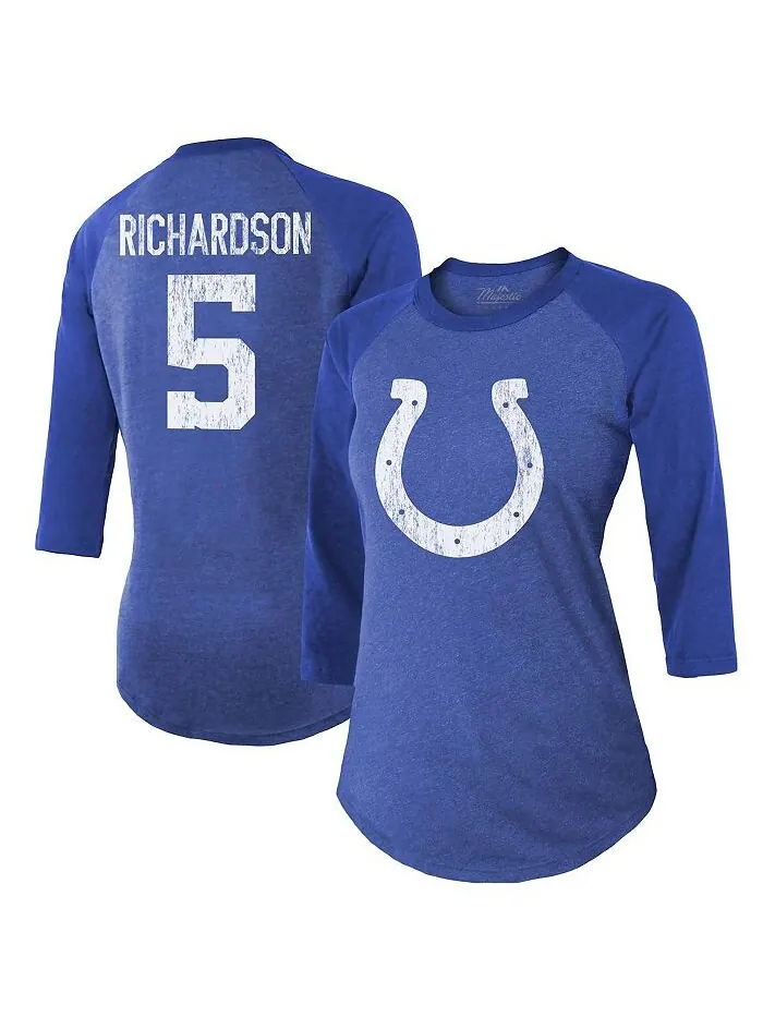 Женские нитки Anthony Richardson Royal Indianapolis Colts Имя и номер игрока Футболка Tri-Blend с