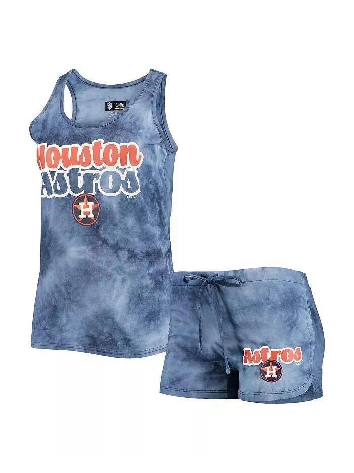 Женский комплект из майки и шорт темно-синего цвета Houston Astros Billboard Racerback Concepts
