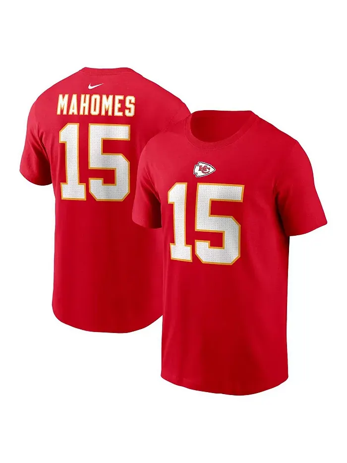 Мужская футболка Patrick Mahomes с именем и номером игрока Kansas City Chiefs, красная Nike — изображение 1 из 2