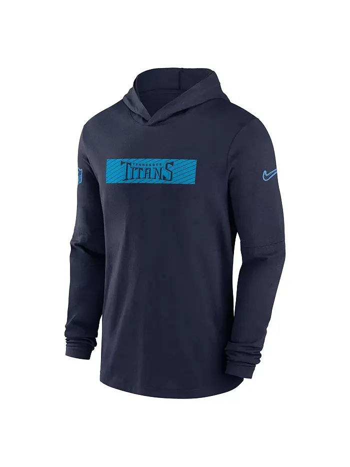 Мужская синяя худи Tennessee Titans Performance с длинным рукавом для тренировок Nike — изображение 2 из 3