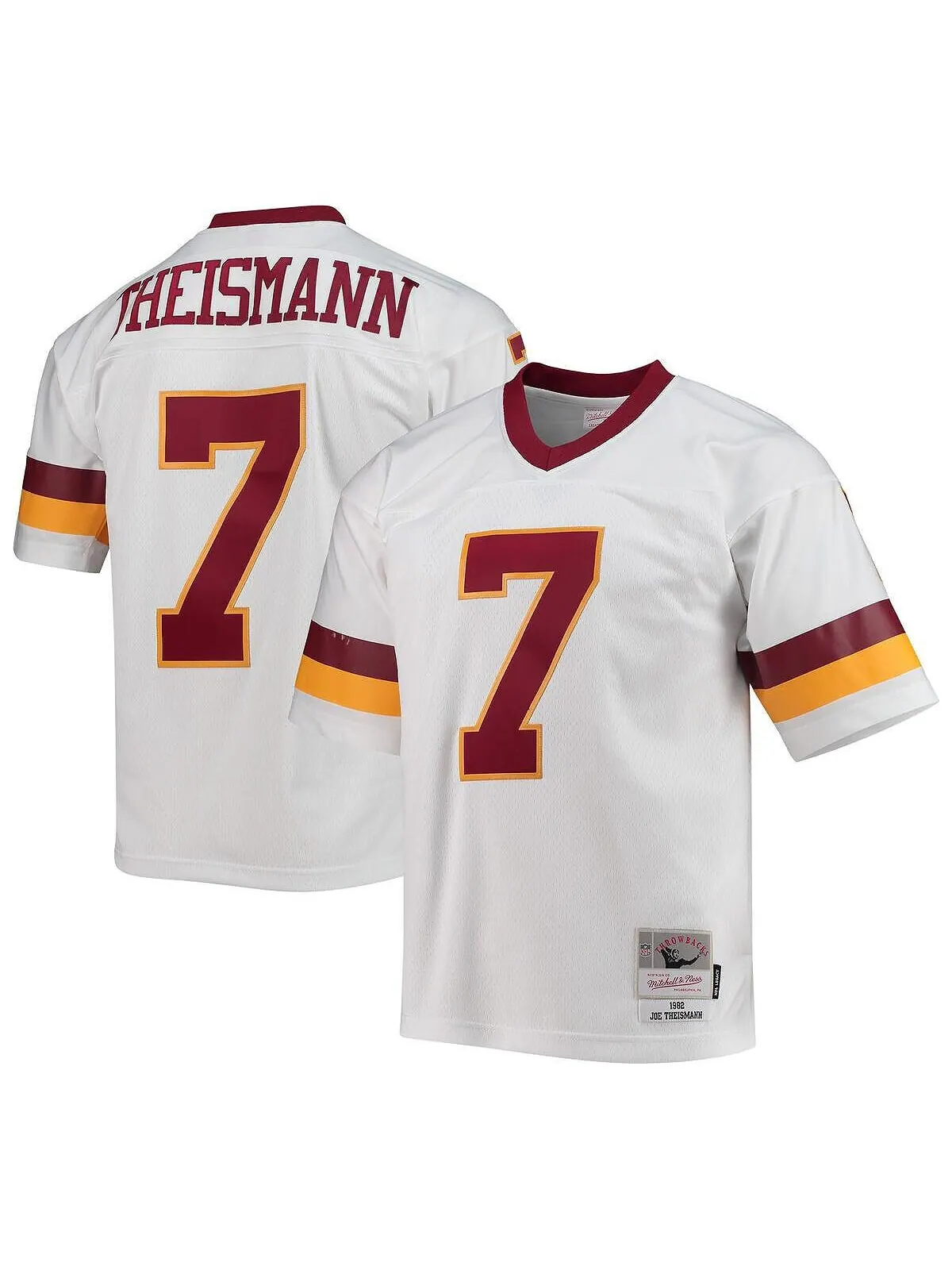Мужская футболка joe theismann white washington football team 1982 legacy, копия джерси Mitchell &